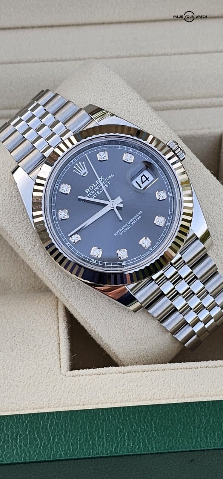 Rolex Datejust 41 Diamond Markers Dial Jubilee Bracelet Model 126334-2022 Unworn Full Set - Image 5