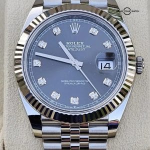 Rolex Datejust 41 Diamond Markers Dial Jubilee Bracelet-2022 Unworn Full Set