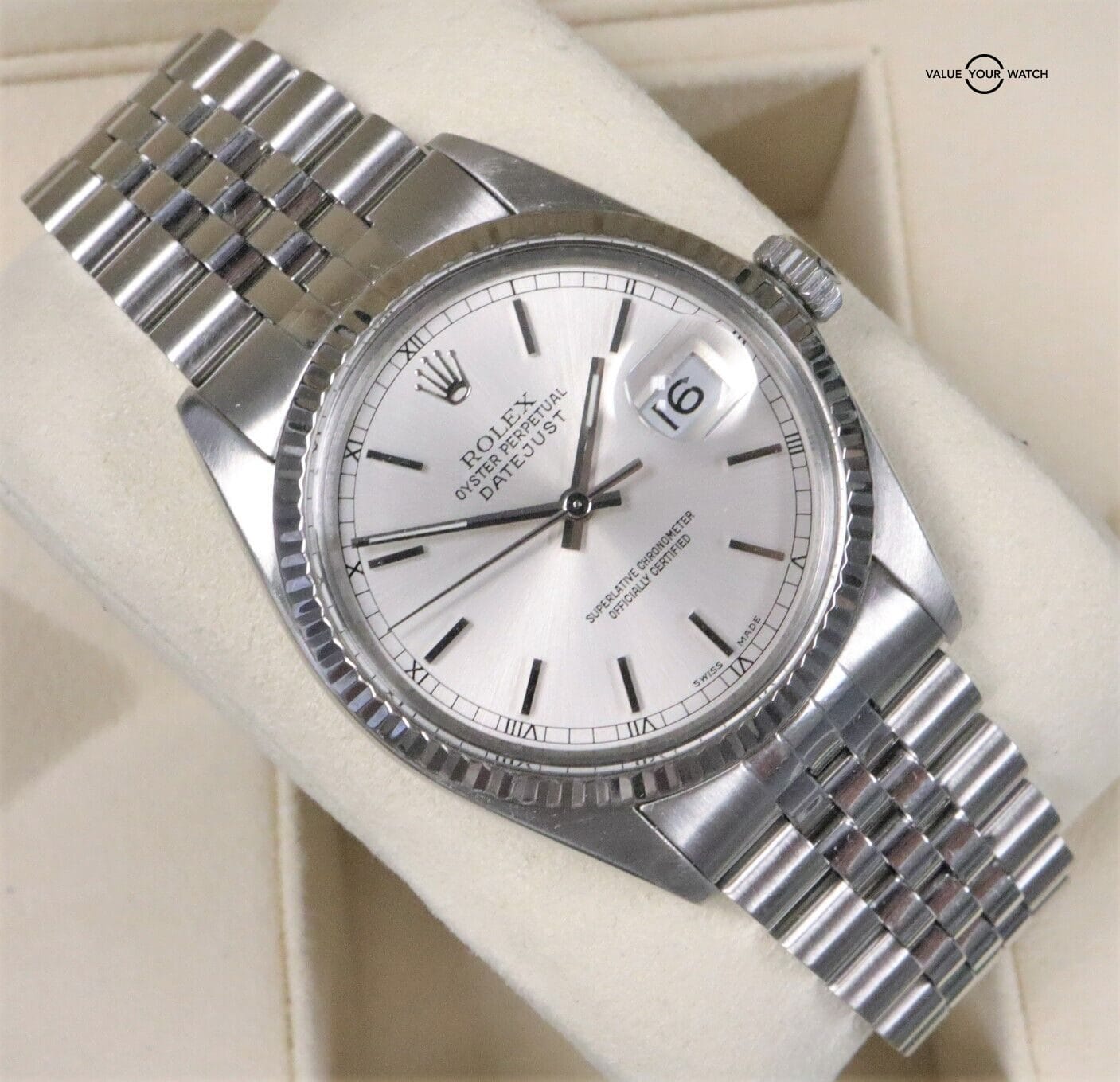 Rolex Datejust 16014 36mm Silver Dial 18K White Gold Bezel & Stainless Steel! - Image 2