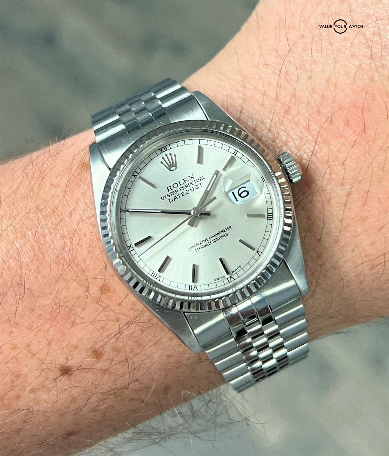 Rolex Datejust 16014 36mm Silver Dial 18K White Gold Bezel & Stainless Steel! - Image 3