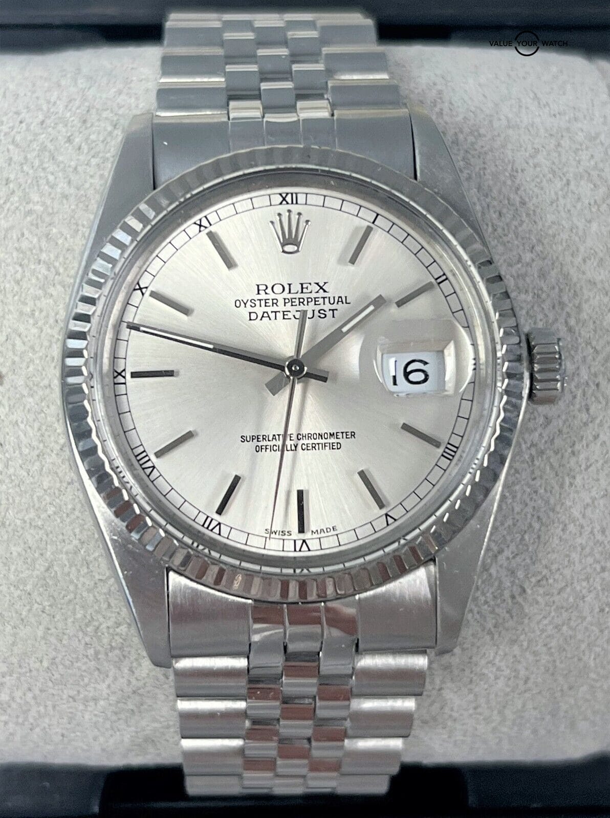 Rolex Datejust 16014 36mm Silver Dial 18K White Gold Bezel & Stainless Steel! - Image 4