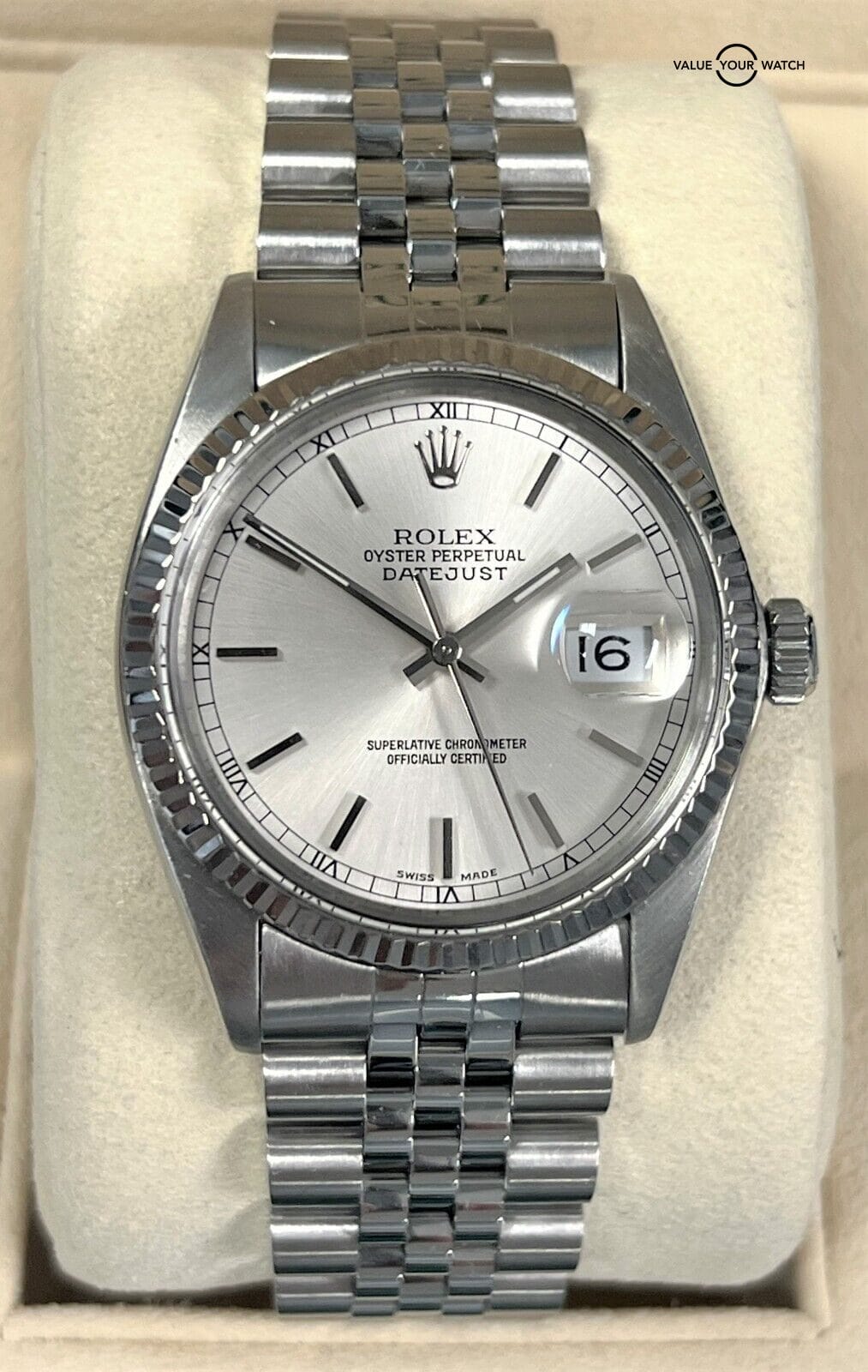 Rolex Datejust 16014 36mm Silver Dial 18K White Gold Bezel & Stainless Steel! - Image 12