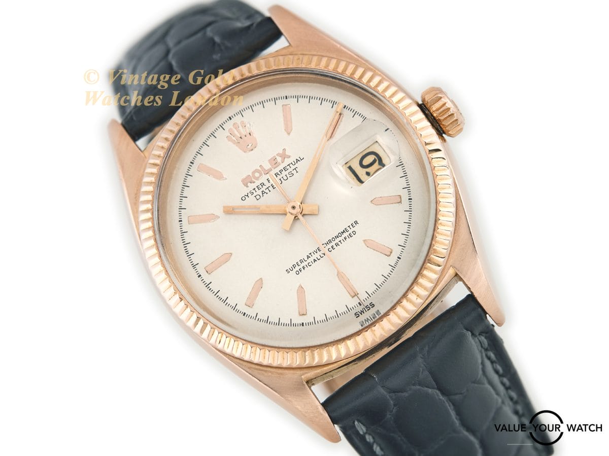 Rolex Oyster Perpetual Datejust Ref.6605 18ct Pink Gold 1957 Roulette Date