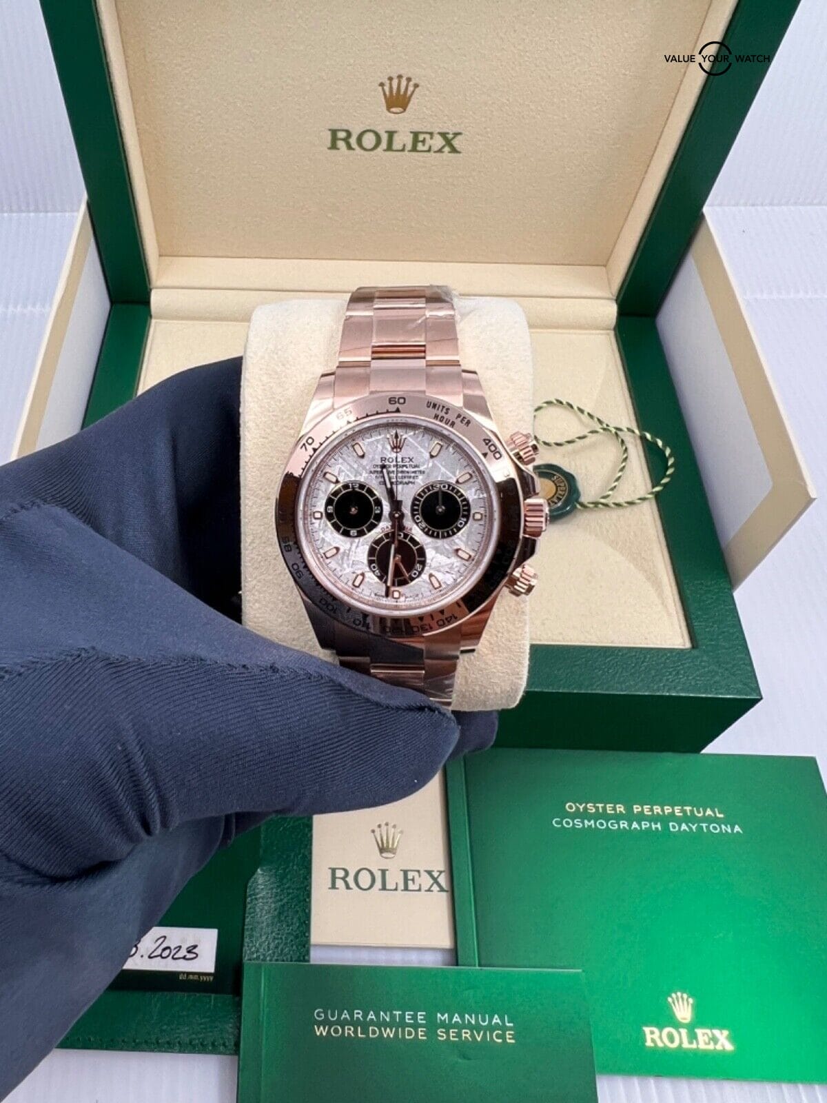 March 2023 New Full Set Meteorite Dial Rolex Daytona Everose 116505 18K Gold