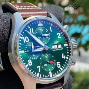 2021 IWC Pilot Chronograph Steel Green Dial (IW388103)