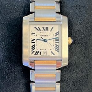 Cartier Tank Francaise Large 18K Gold & Stainless Steel W51005Q4!