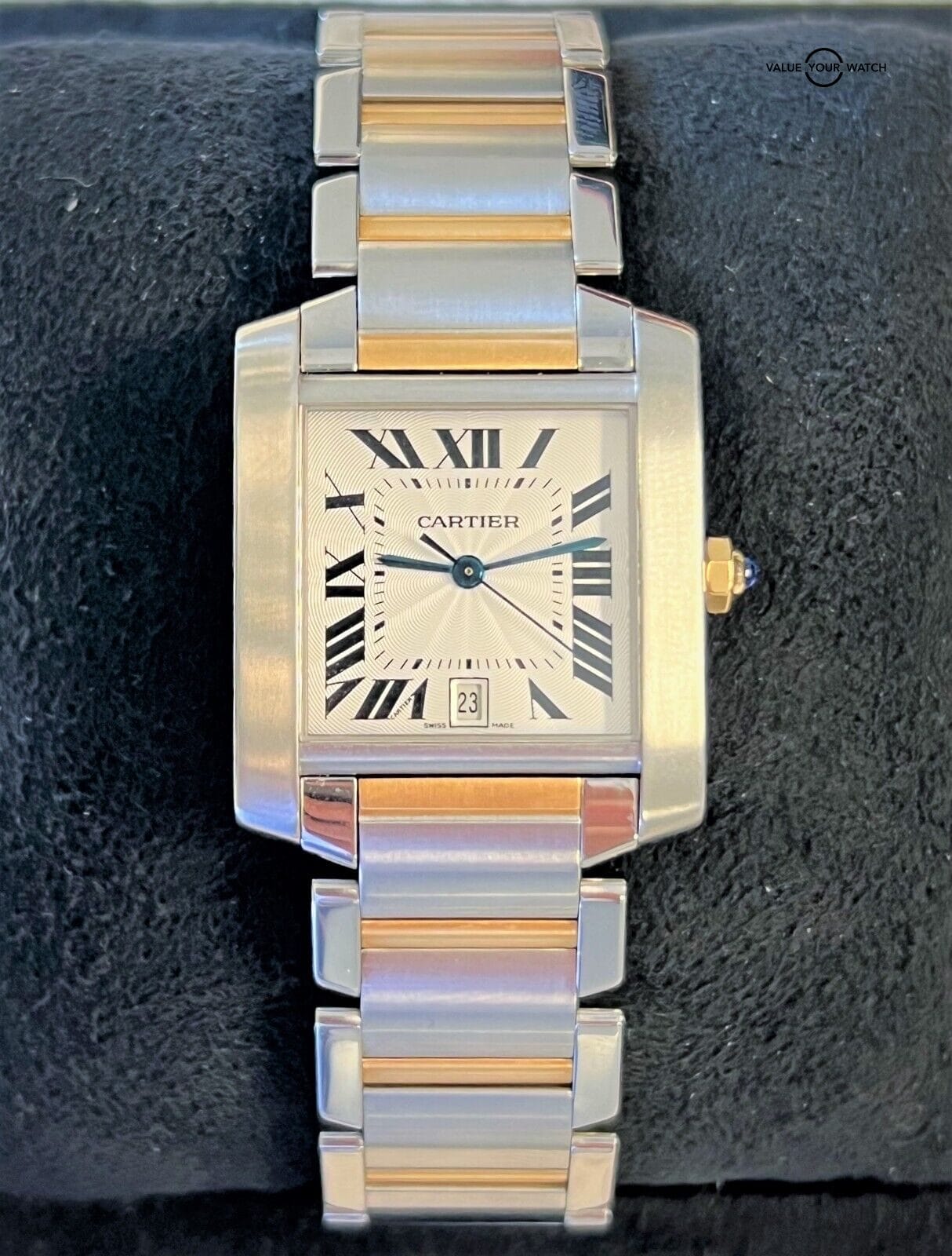 Cartier Tank Francaise Large 18K Gold & Stainless Steel W51005Q4!
