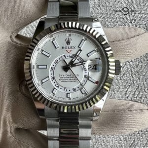 Rolex Stainless Sky-Dweller White Dial Oyster Bracelet 2022 Complete Set 326934