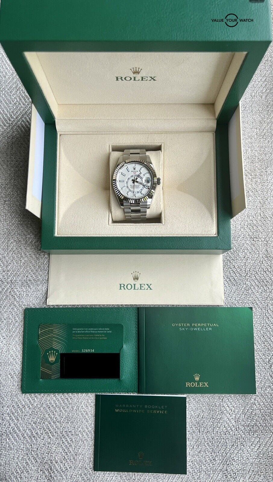 Rolex Stainless Sky-Dweller White Dial Oyster Bracelet 2022 Complete Set 326934 - Image 8