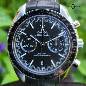 UNWORN OMEGA Speedmaster Professional Co-axial Master Chronometer Chronograph Men&#8217;s Black Watch Stainless Steel w/Leather Strap 44.25mm 329.33.44.51.01.001