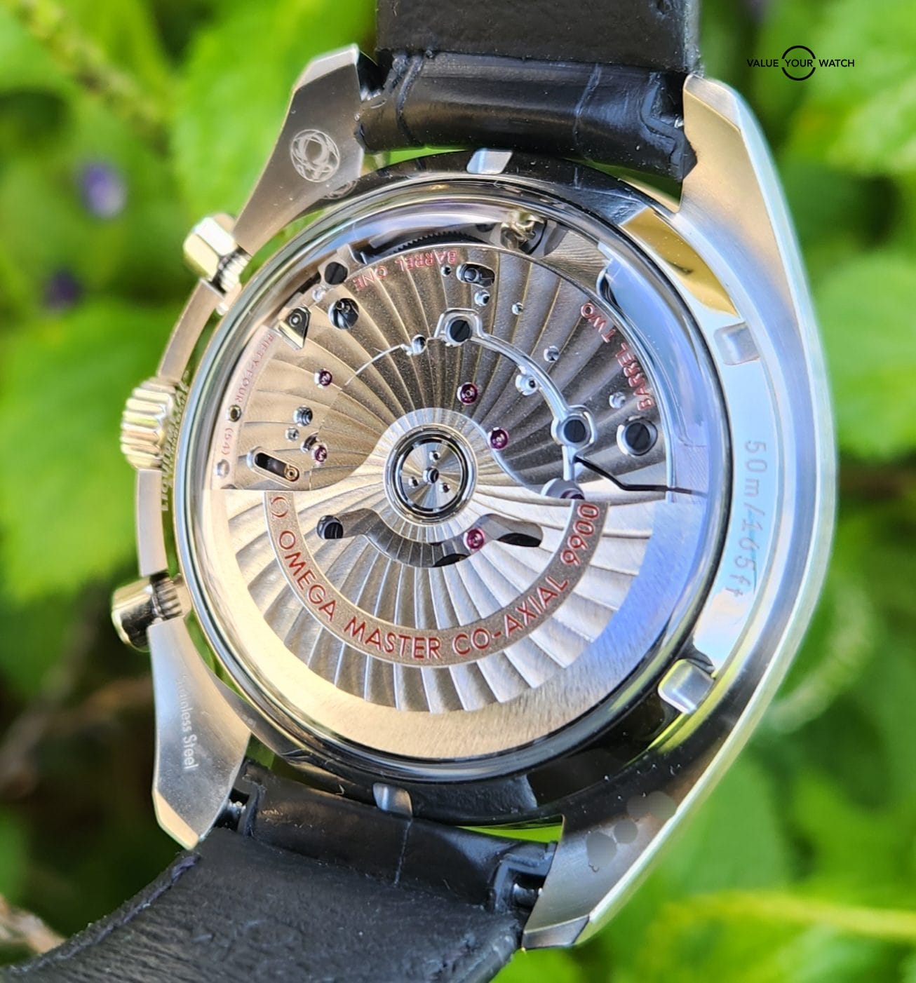 UNWORN OMEGA Speedmaster Professional Co-axial Master Chronometer Chronograph Men's Black Watch Stainless Steel w/Leather Strap 44.25mm 329.33.44.51.01.001 - Image 7