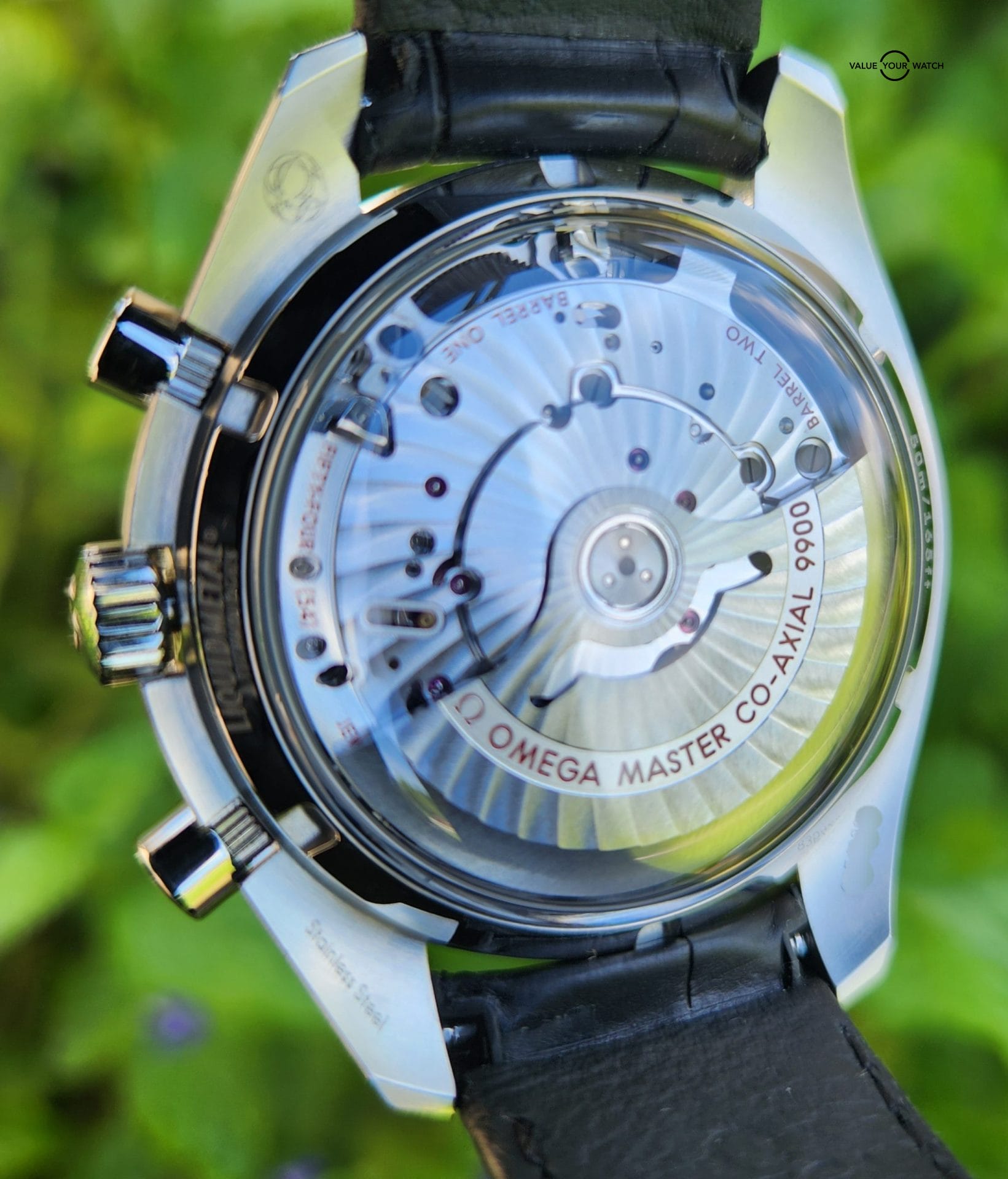 UNWORN OMEGA Speedmaster Professional Co-axial Master Chronometer Chronograph Men's Black Watch Stainless Steel w/Leather Strap 44.25mm 329.33.44.51.01.001 - Image 8