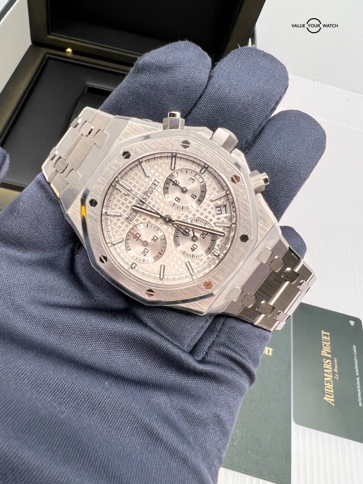 2023 New Unworn Full Audemars Piguet Royal Oak Chronograph Steel White Dial 41mm - Image 2