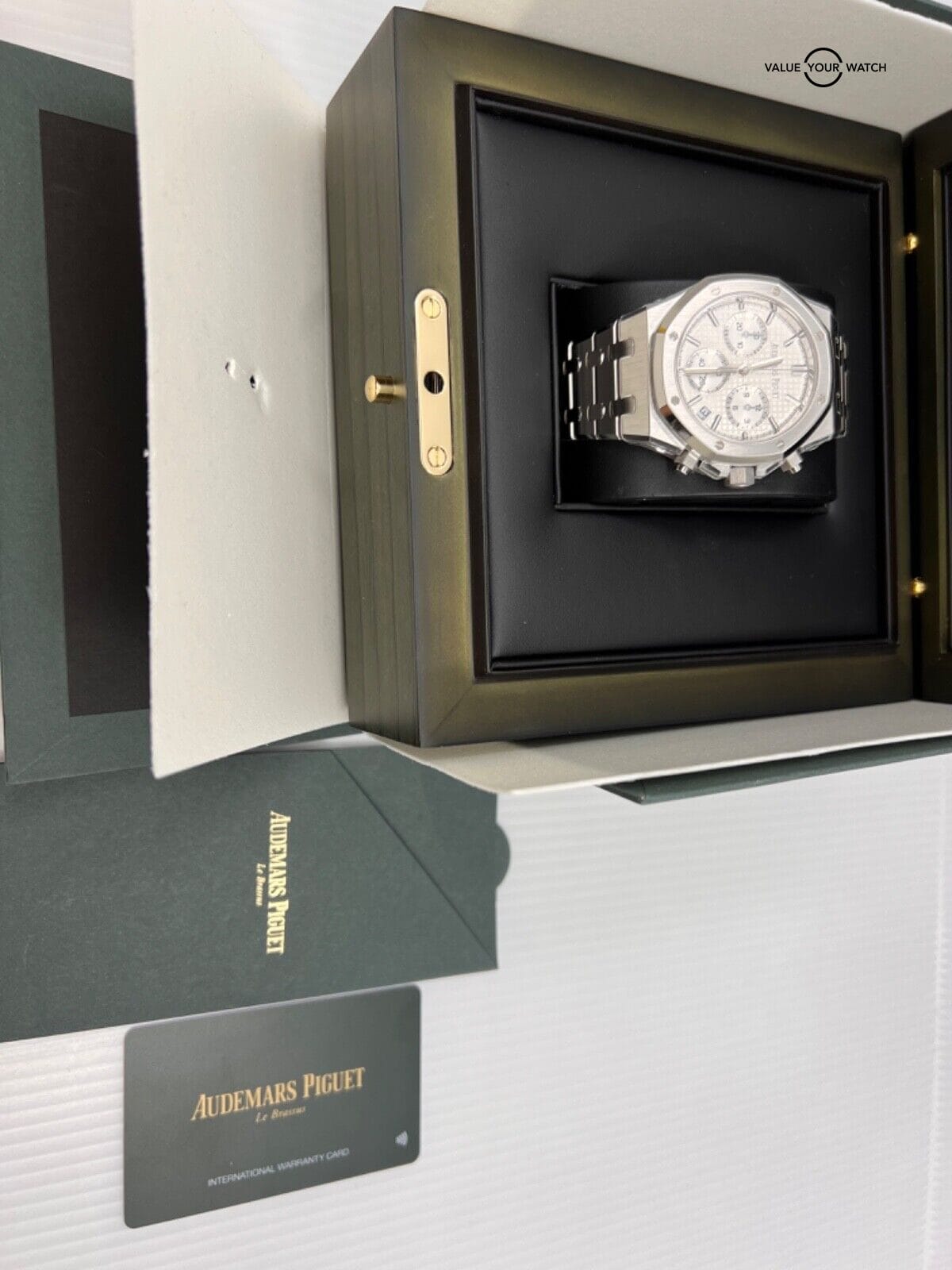 2023 New Unworn Full Audemars Piguet Royal Oak Chronograph Steel White Dial 41mm - Image 5