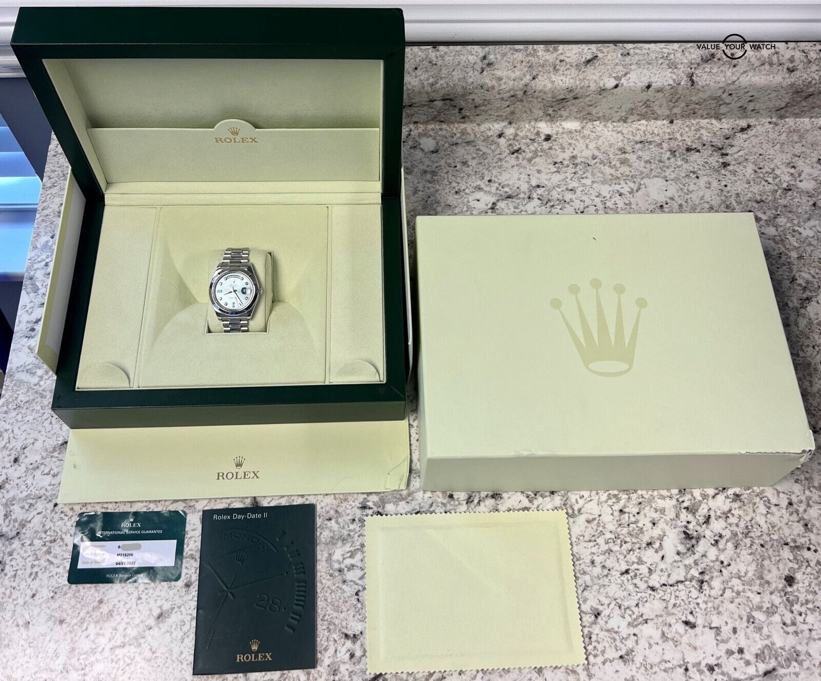 Rolex Day-Date II President 41mm Platinum Ice Blue Diamond Dial! - Image 2