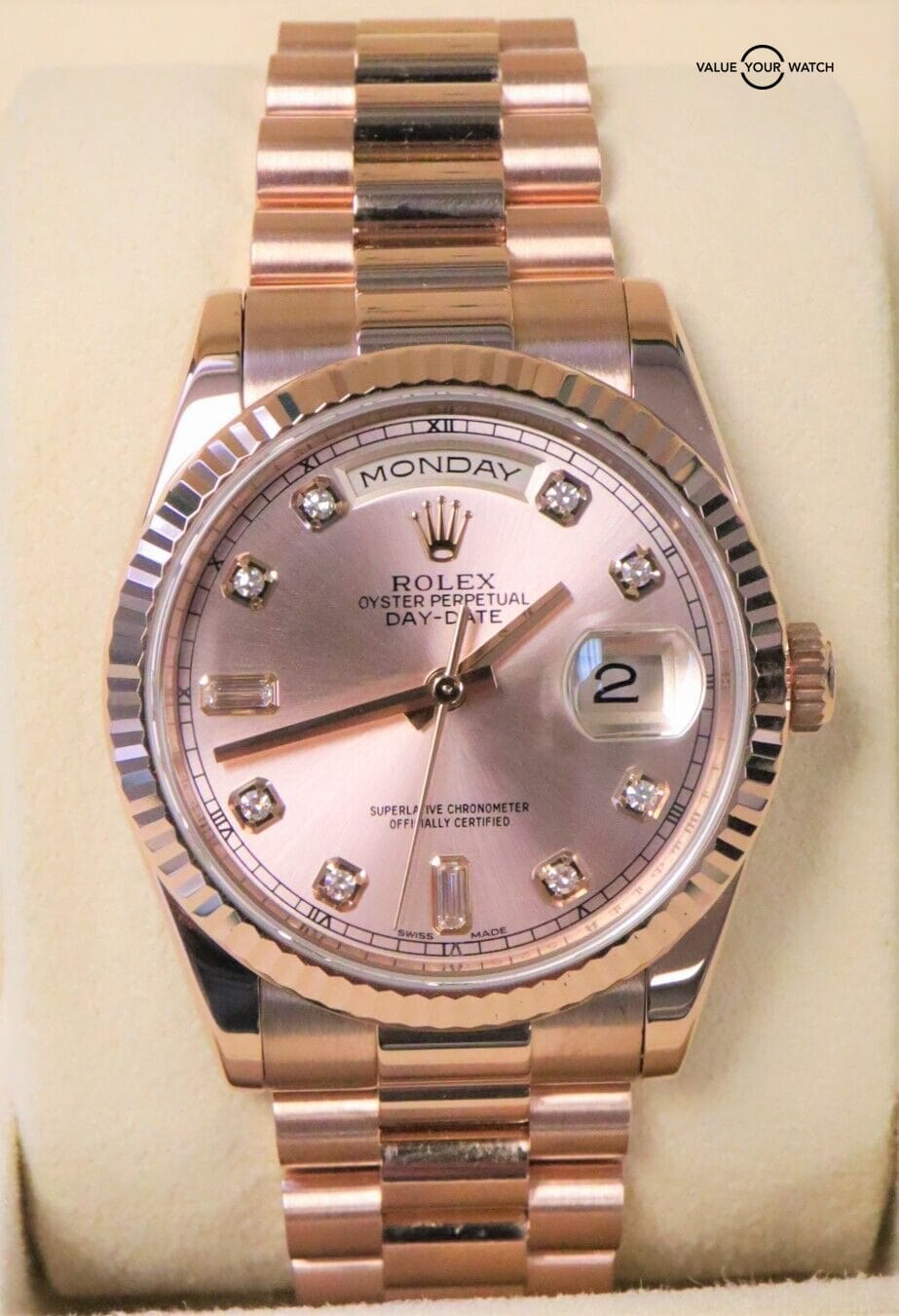 Rolex Day-Date 118235 18K Rose Gold Diamond Dial BOXES/PAPERS/2020!