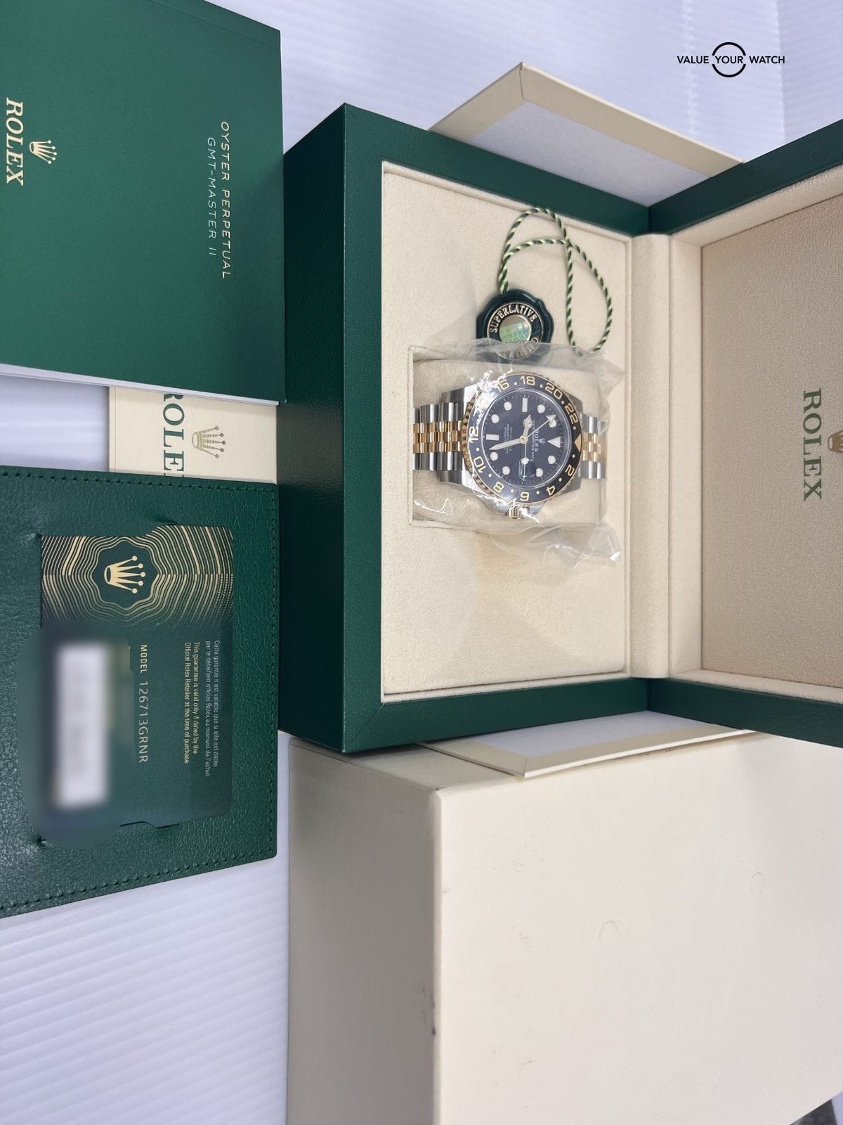 *New Release* Unworn 2023 126713GRNR Two Tone Steel Yellow Gold Grey Ceramic GMT - Image 3