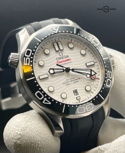 2020 Omega Seamaster Diver 300 White Wave Dial. Full Set. Factory Warranty. 42m