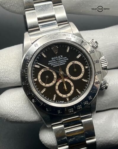 1996 T-Serial Rolex Zenith Daytona 16520 with stunning Patrizzi error dial.
