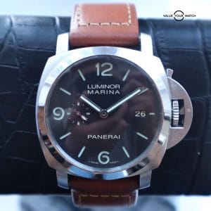 Panerai Luminor Marina 3 Days Watch with Brown Leather Strap – PAM00312