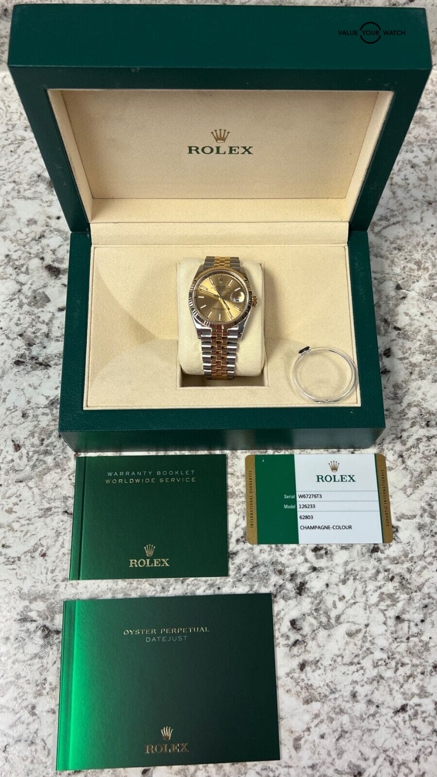 Rolex Datejust 36 Steel & 18k Yellow-Gold, 2019 Model Black Diamond dial  126233 