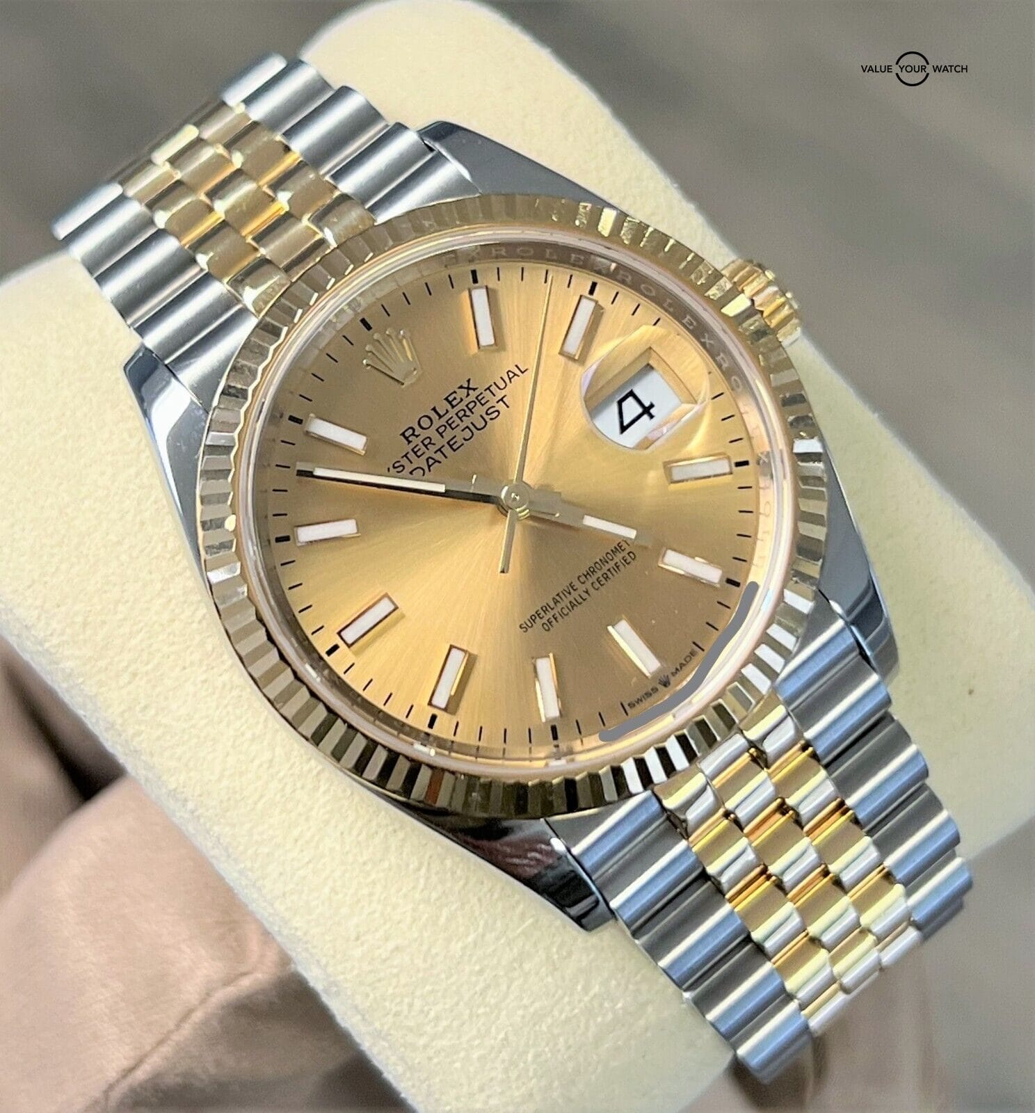 Rolex Datejust 36 Steel & 18k Yellow-Gold, 2019 Model Black Diamond dial  126233 