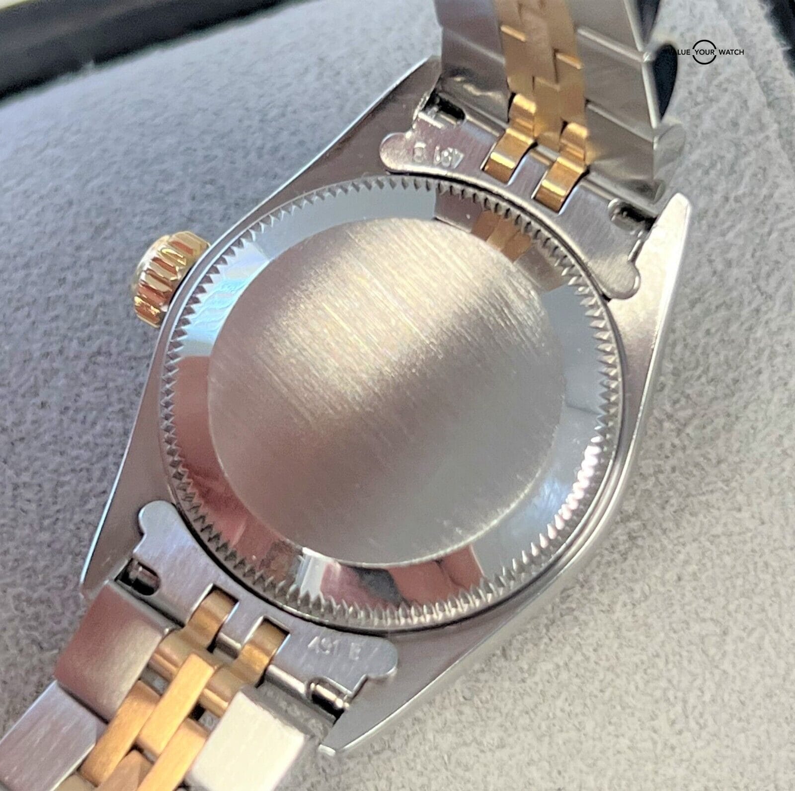 Rolex Oyster Perpetual 67193 Silver Diamond Dial 18K Yellow Gold & SS! - Image 6