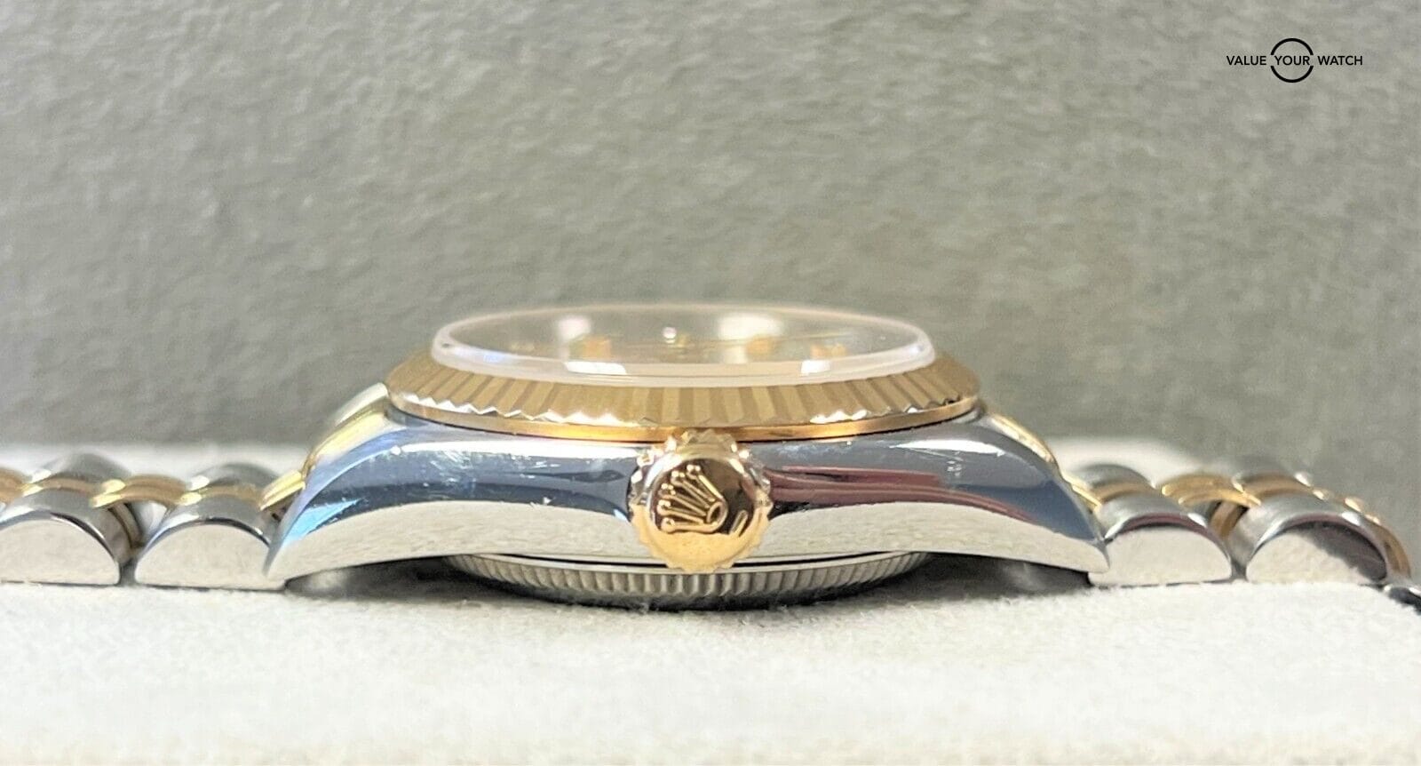 Rolex Oyster Perpetual 67193 Silver Diamond Dial 18K Yellow Gold & SS! - Image 7