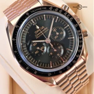Omega Speedmaster Professional Chronograph 18K Rose Gold 42mm Black Dial B/P!