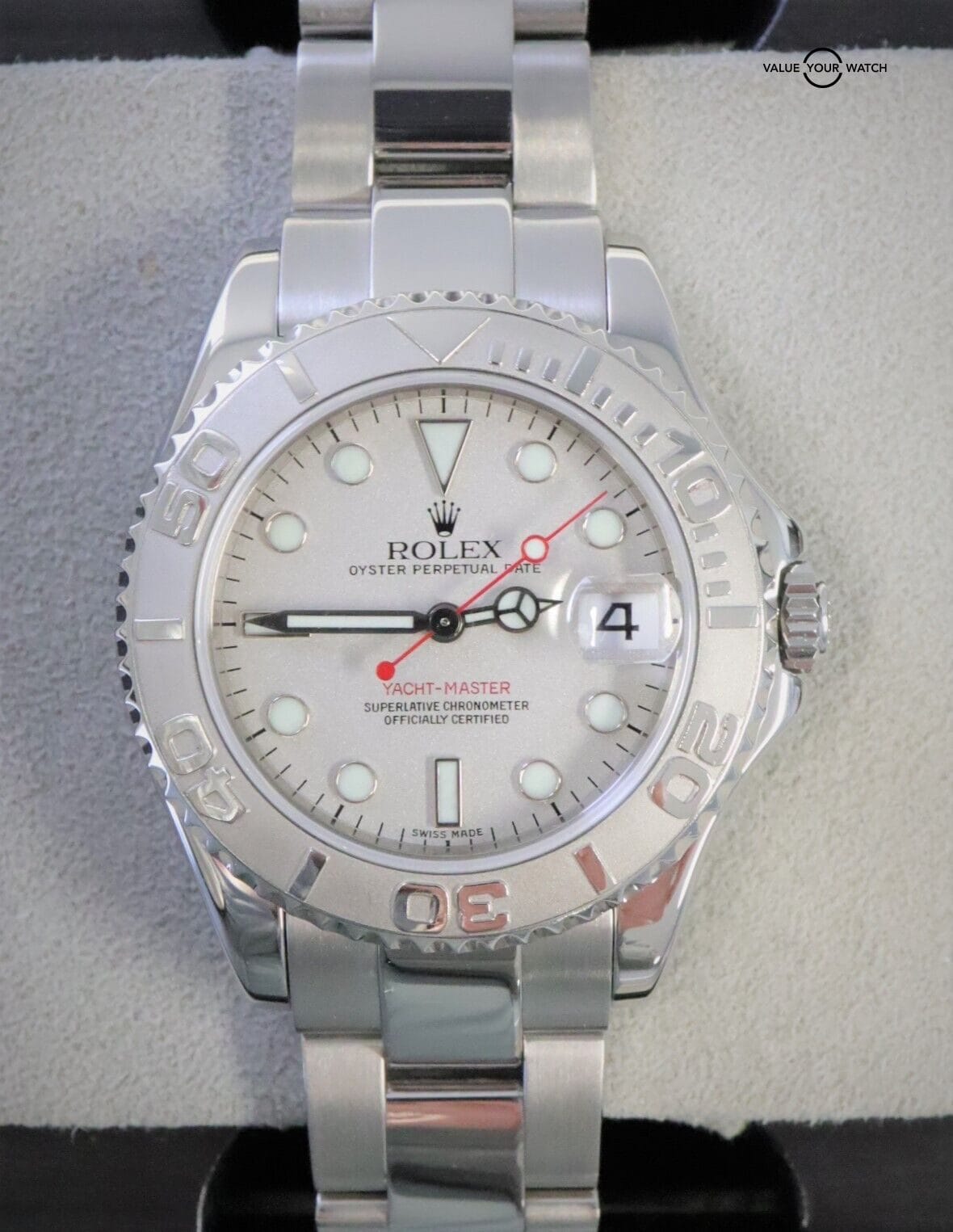 Rolex Yacht-Master Midsize 168622 35mm Platinum & Stainless Steel!