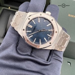 2023 Complete Set Mint Unpolished Blue Dial Audemars Piguet Royal Oak 41MM