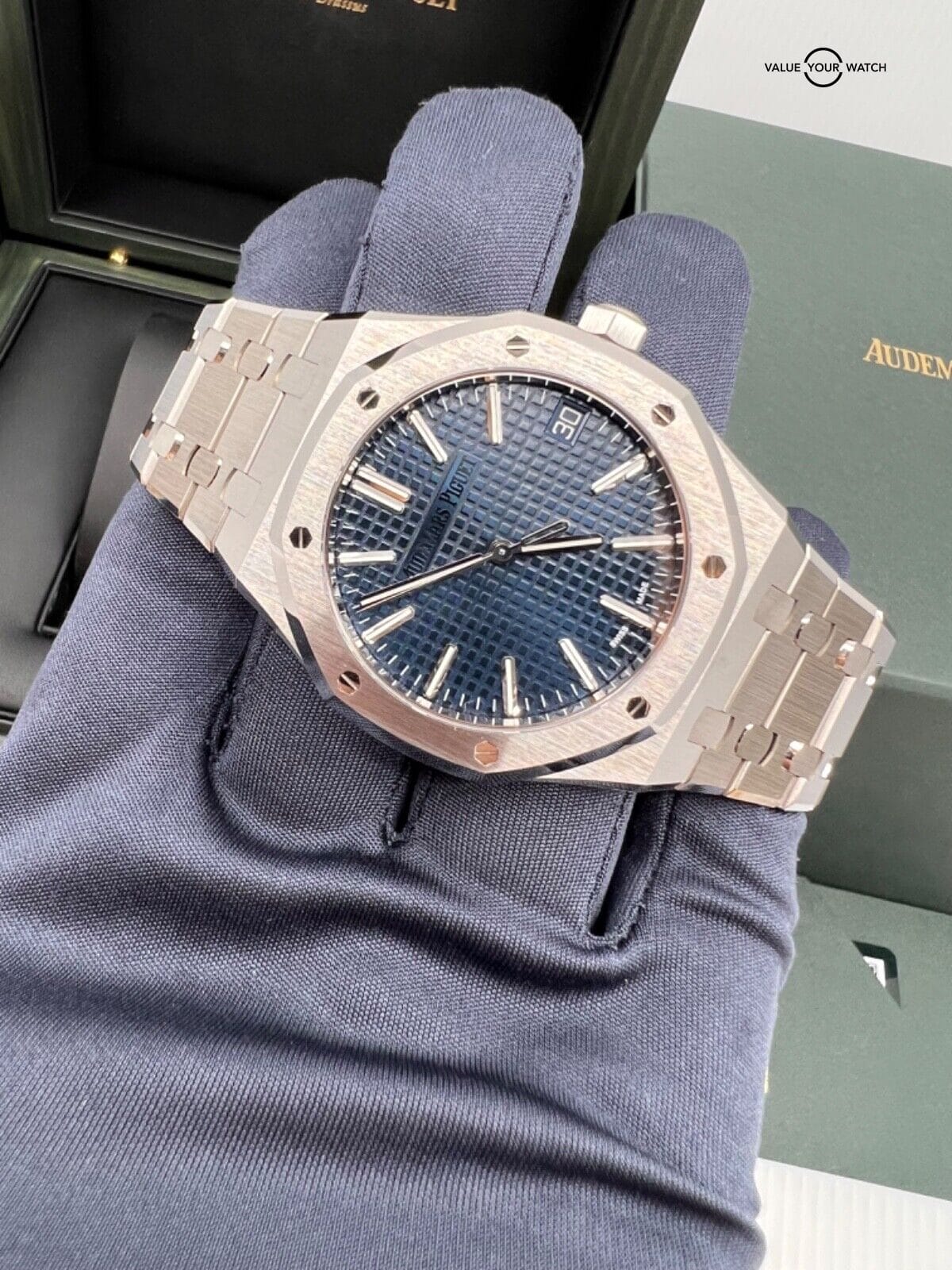 2023 Complete Set Mint Unpolished Blue Dial Audemars Piguet Royal Oak 41MM