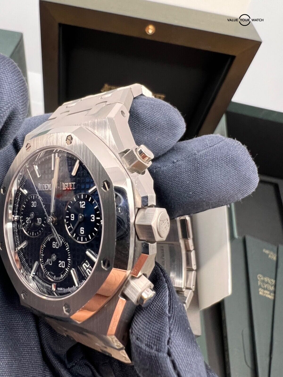 2022 Blue Dial 50th Anniversary Audemars Piguet Royal Oak Flyback Chronograph - Image 11