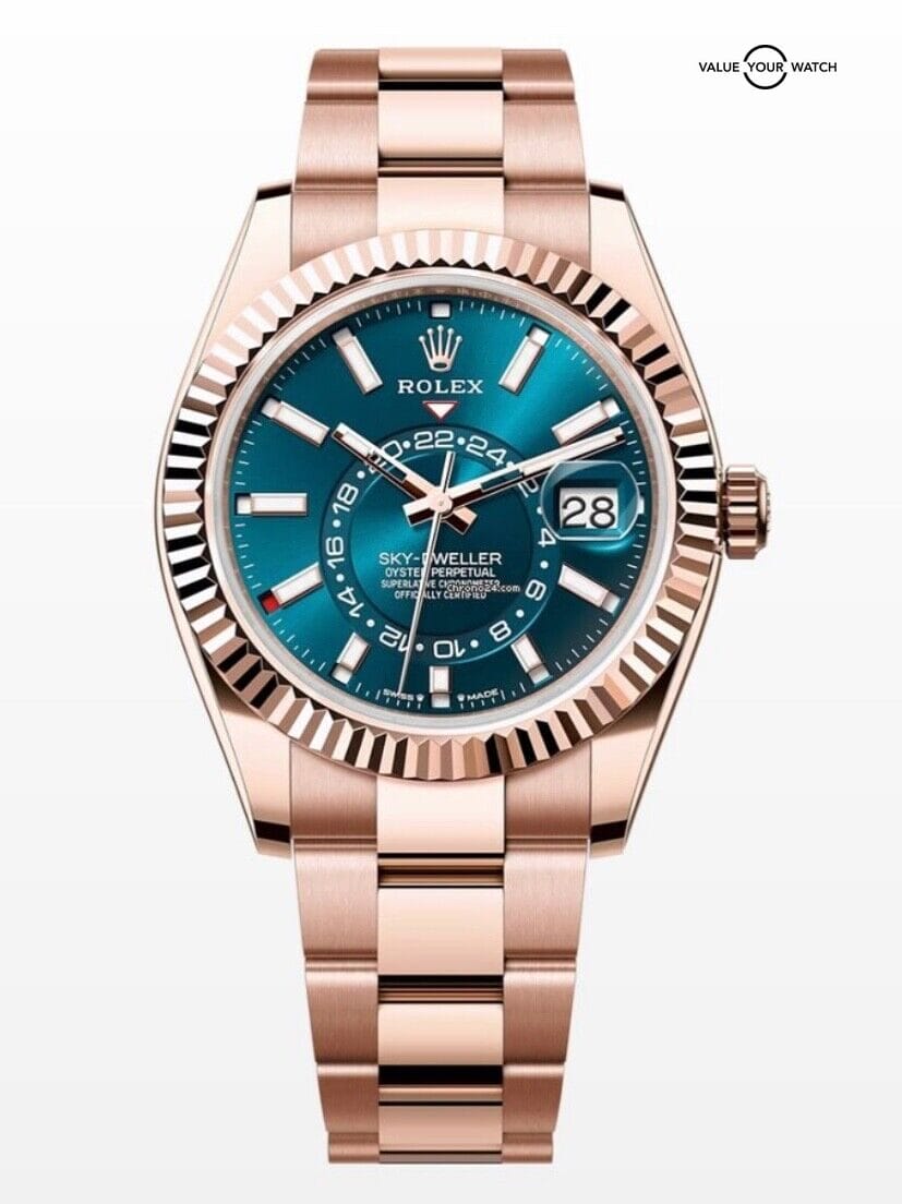 Rolex Unworn New Release 336935 Rose Gold Blue Dial Skydweller