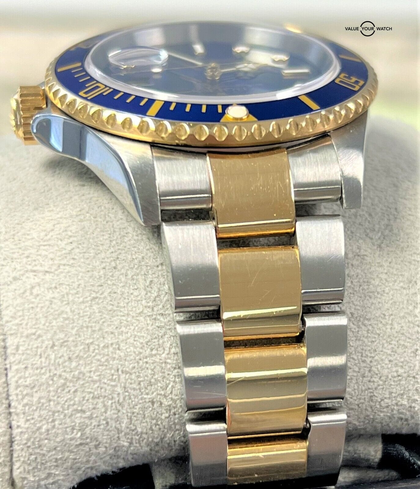 Rolex Submariner Date 16613 Blue Dial 18K Yellow Gold & SS B&P Serviced! - Image 5