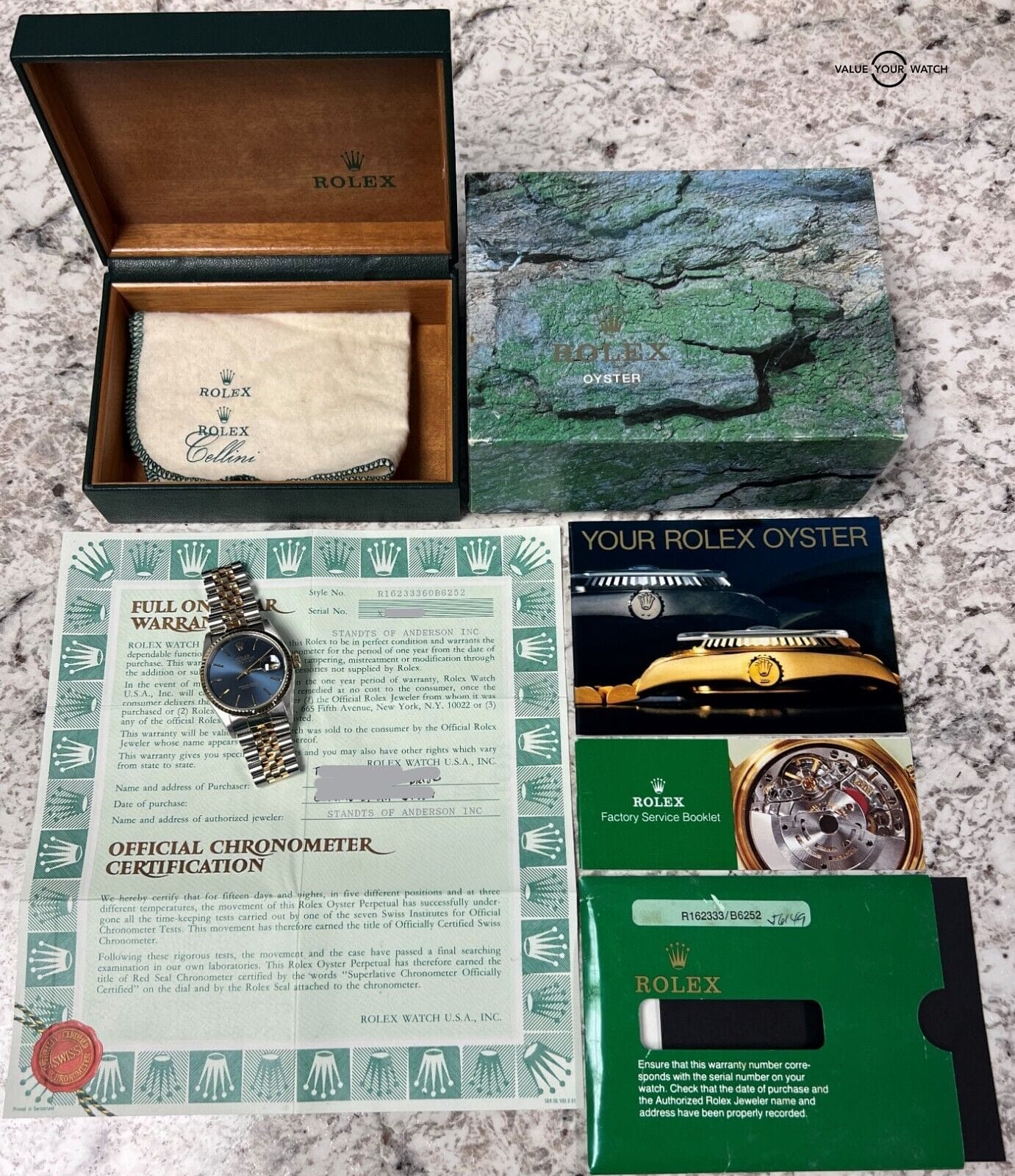 Rolex Datejust 36mm 16233 Blue Dial 18K Yellow Gold & Stainless-Steel BOX/PAPERS - Image 2