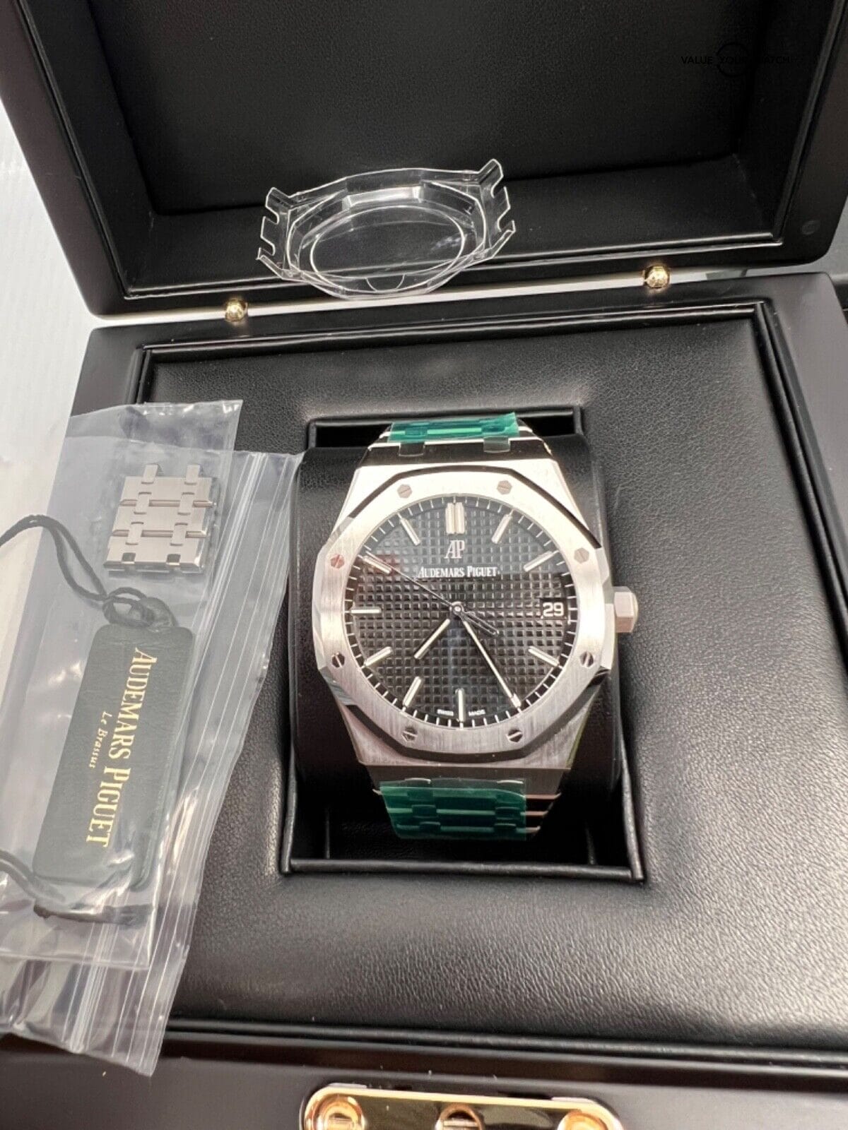 2022 Complete Set Unworn Audemars Piguet AP Royal Oak Steel Black Dial 41mm