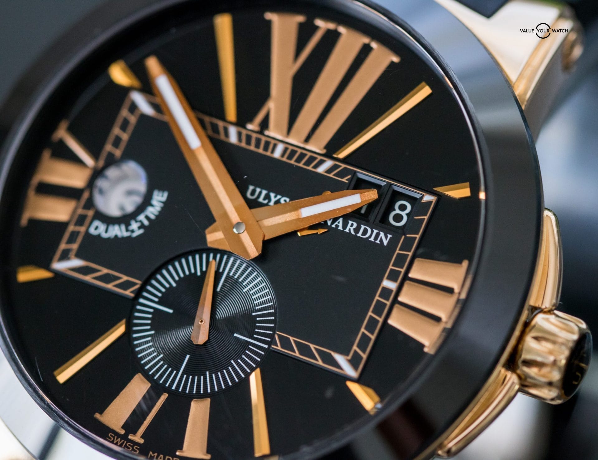 Rose Gold Ulysse Nardin Executive Dual Time 43mm