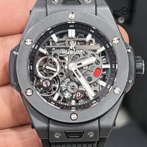 Hublot Big Bang Meca-10 Black Magic 45mm. Skeleton Dial. Manual Winding and 10 Day Power Reserve. Ref 414.CI.1123.RX