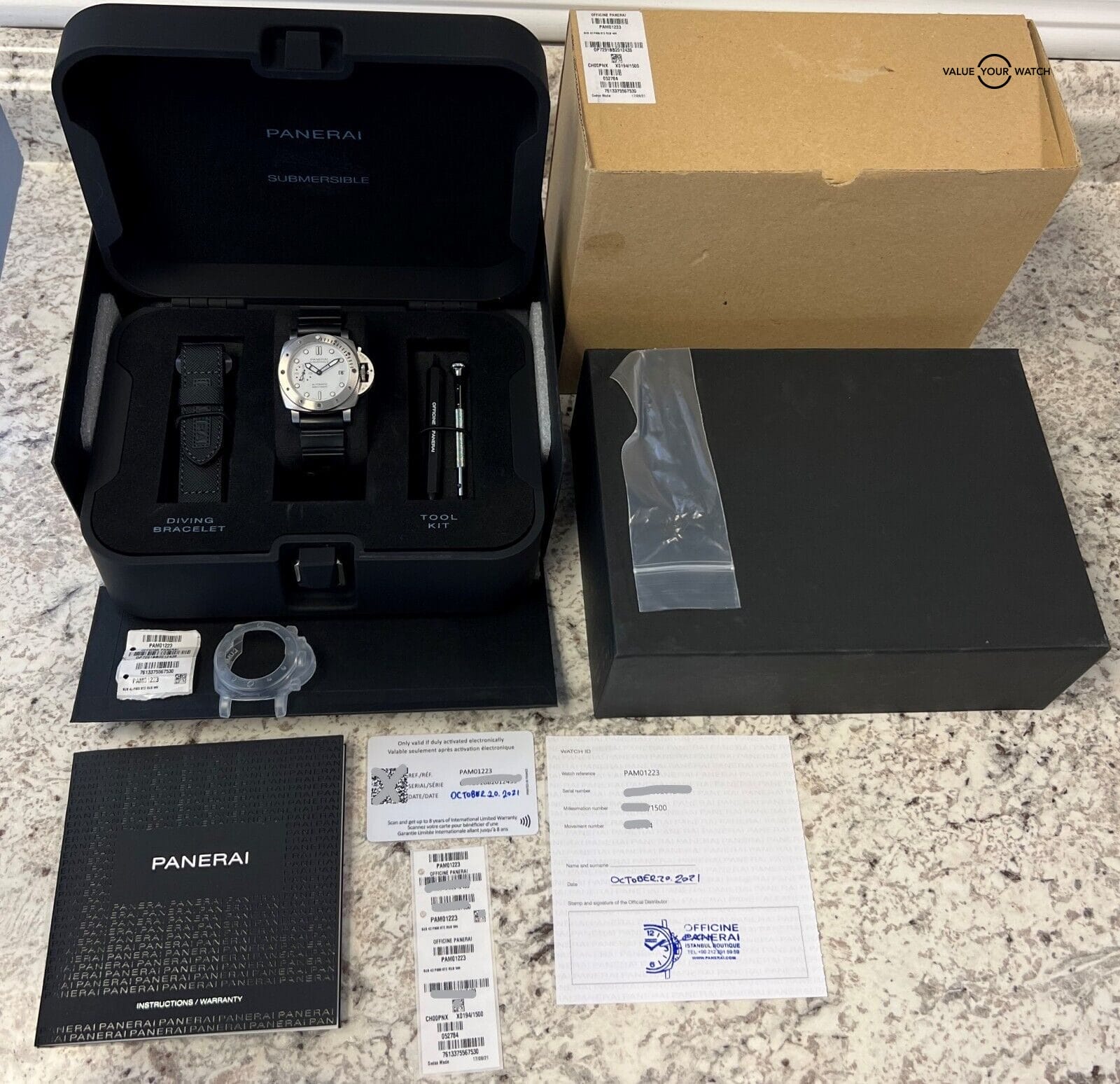 Panerai Luminor Submersible 42mm Bianco Stainless Steel Pam01223 BOXES/PAPERS! - Image 9