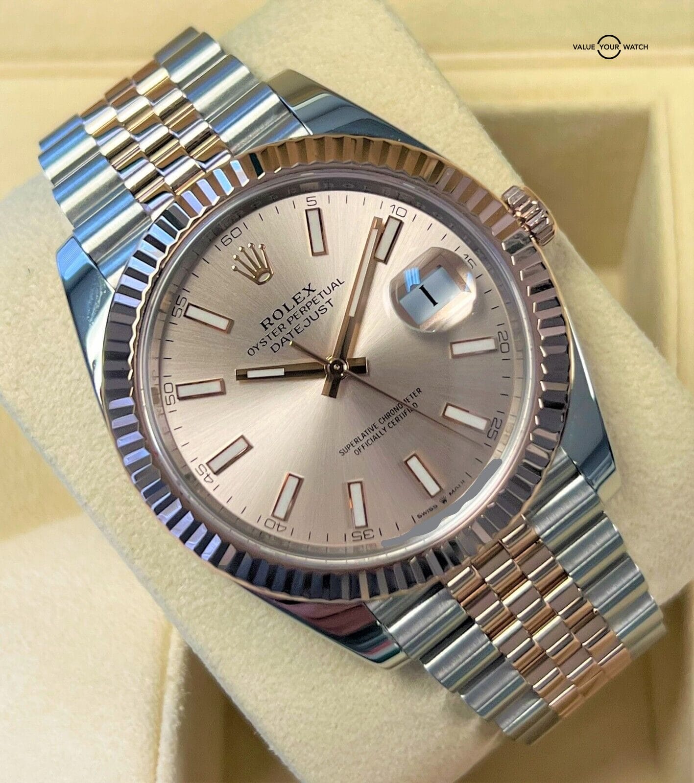Rolex Datejust 41mm 18K Rose Gold & SS Sundust Dial Jubilee 126331 BOXES/PAPERS! - Image 5