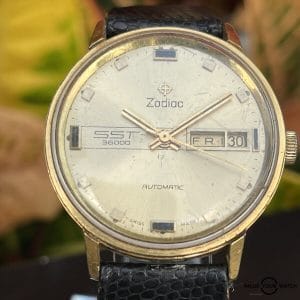 Vintage Zodiac SST 36000 Automatic Watch w/ Day Date Cal.86 17 Jewels 1970s Runs