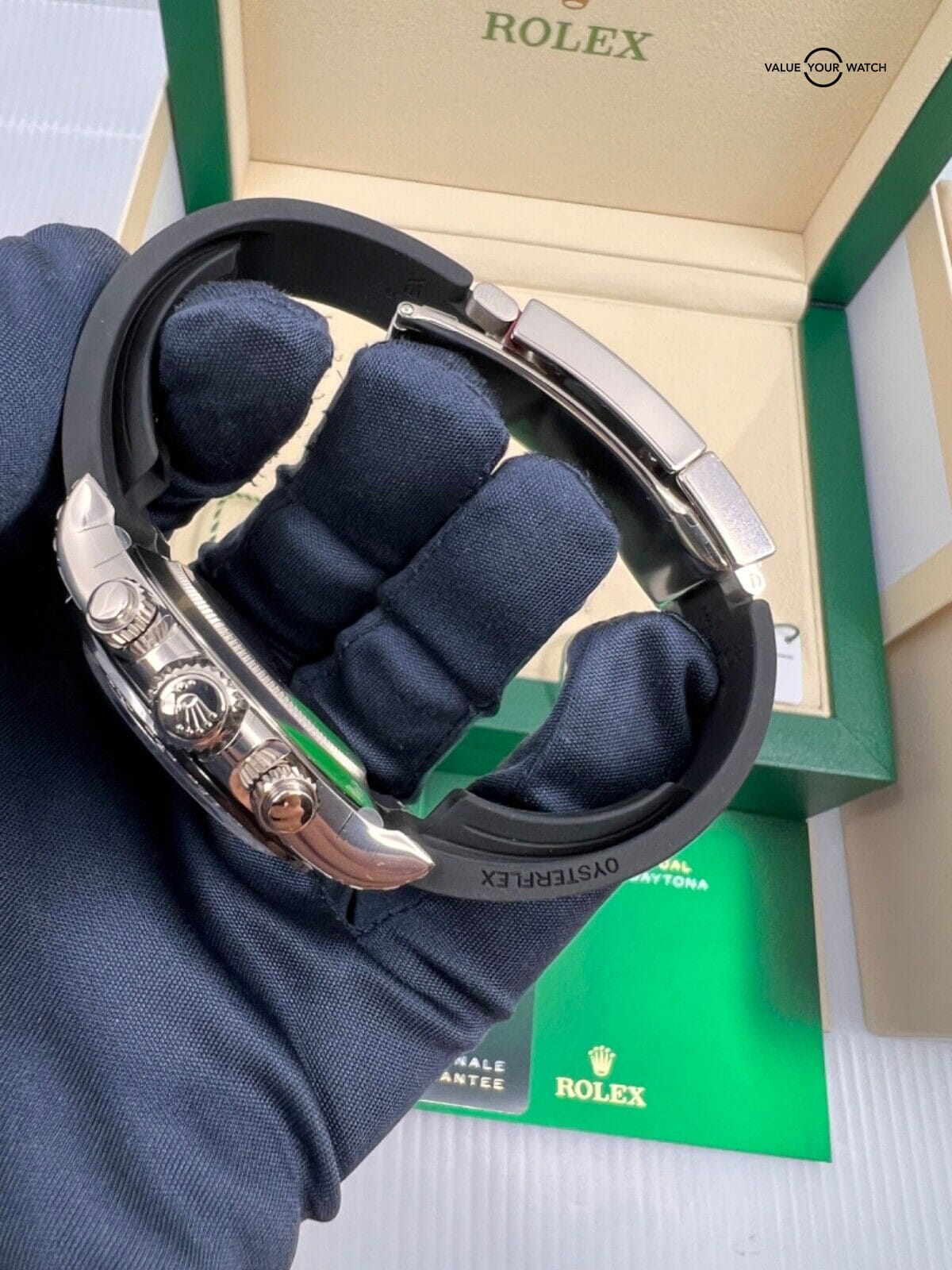 2023 June FULL FACTORY STICKERS Tag Meteorite Dial White Gold Oysterflex Daytona - Image 2