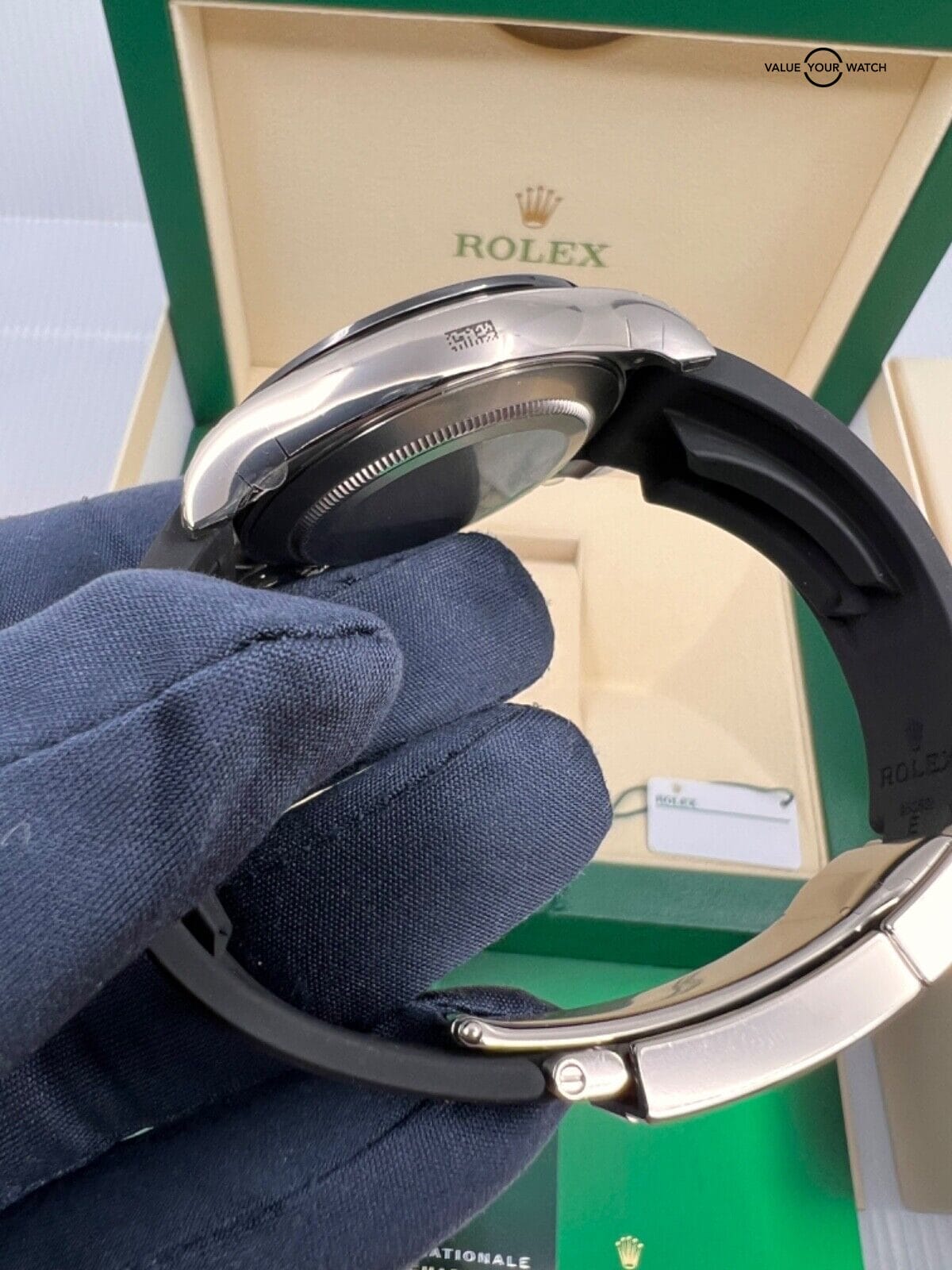 2023 June FULL FACTORY STICKERS Tag Meteorite Dial White Gold Oysterflex Daytona - Image 6