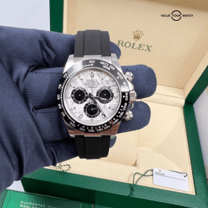 2023 June FULL FACTORY STICKERS Tag Meteorite Dial White Gold Oysterflex Daytona