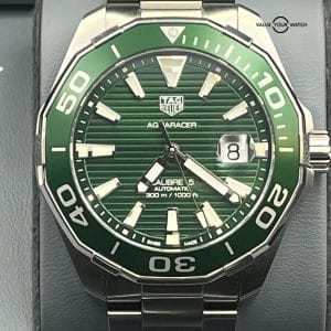 NOS(new old stock) 2021 TAG Heuer Aquaracer WAY201S Calibre 5 Automatic Ceramic Green “HULK” 43mm