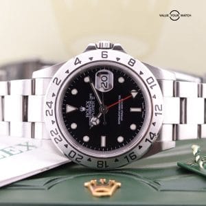 Rolex Explorer II GMT 16570 No Holes Case B&P