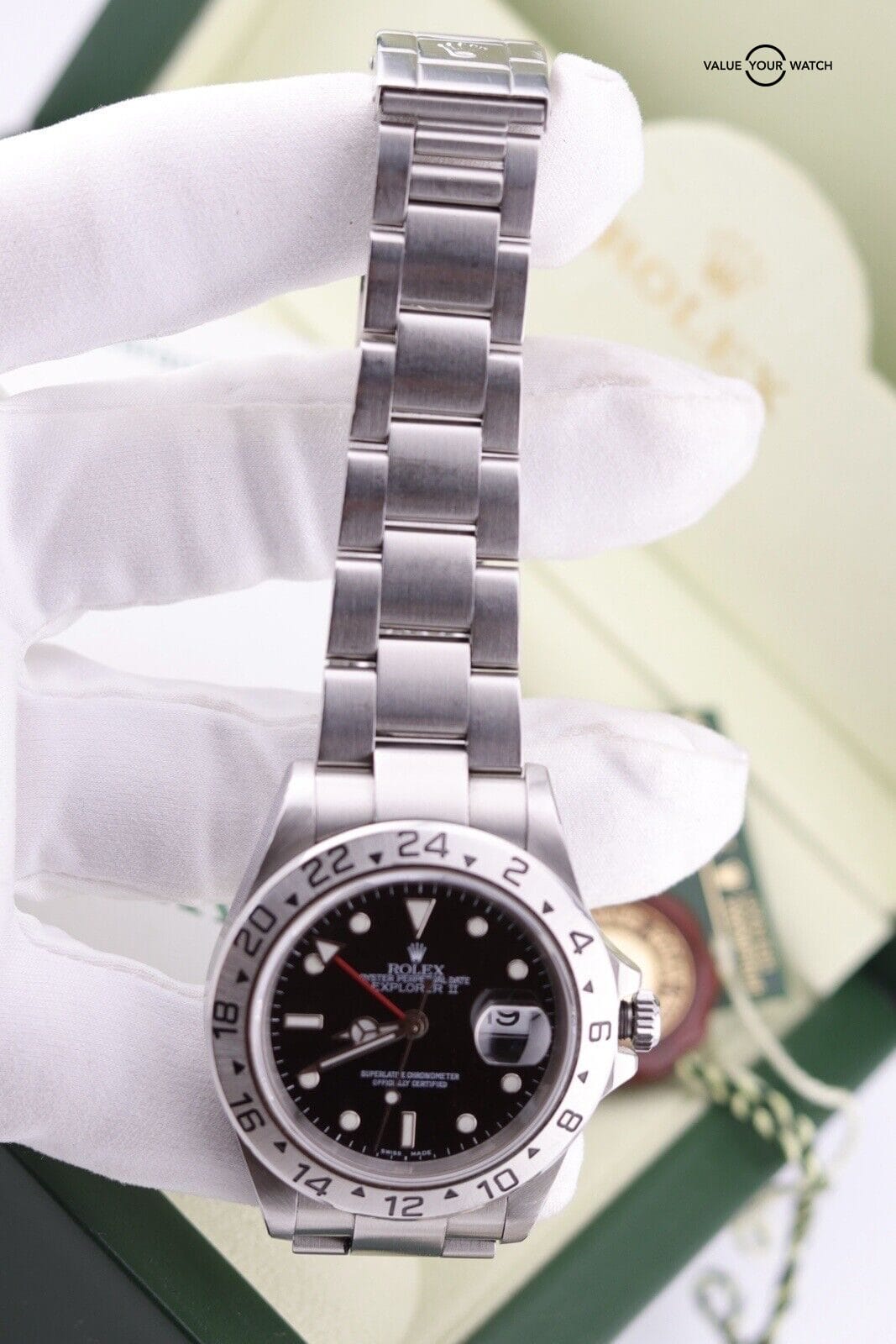 Rolex Explorer II GMT 16570 No Holes Case B&P - Image 6