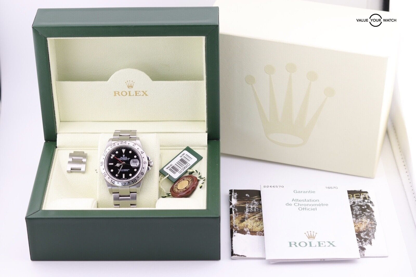 Rolex Explorer II GMT 16570 No Holes Case B&P - Image 9