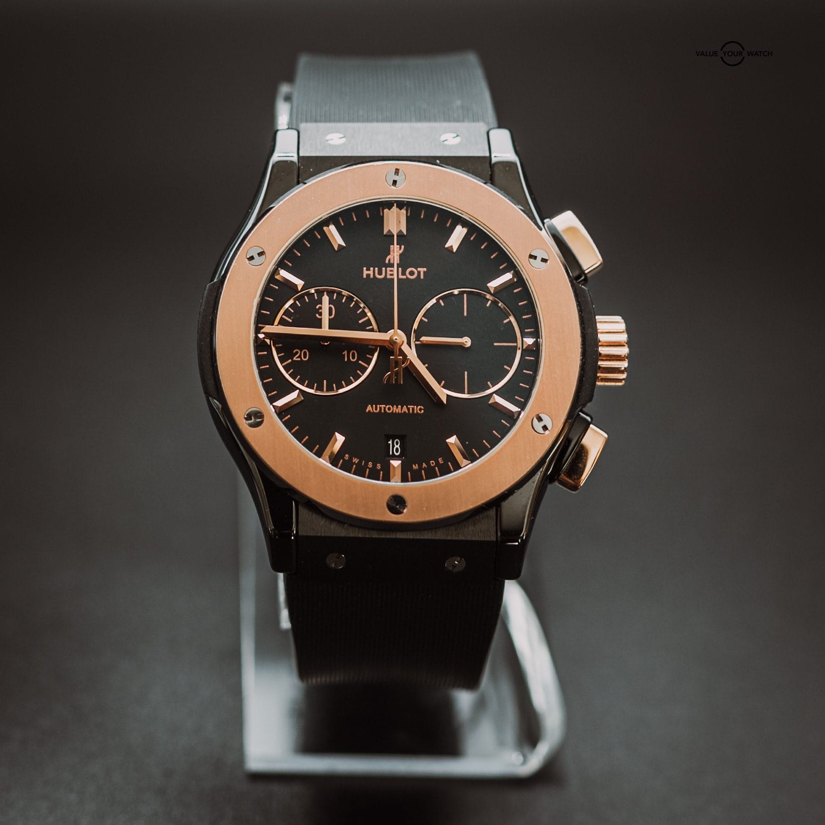 Hublot Classic Fusion King Rose Gold Chronograph Black Dial 45mm 521.CO.1181.RX -- FRESH SERVICE, FULL SET - Image 3